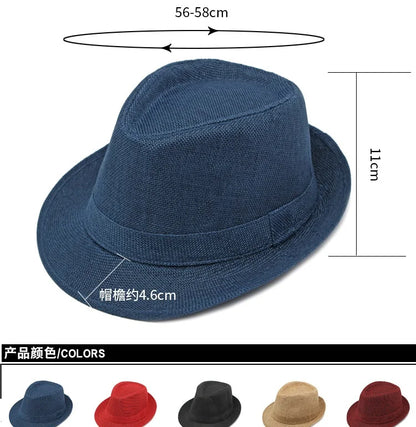 Classic Linen Fedora Hat
