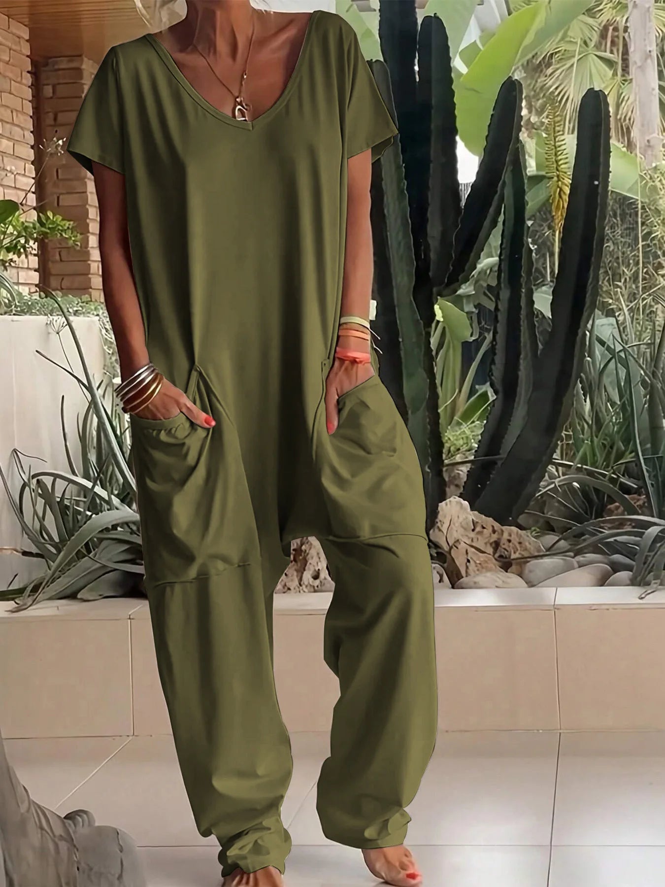 Women's Casual Baggy Pocket Jumpsuit