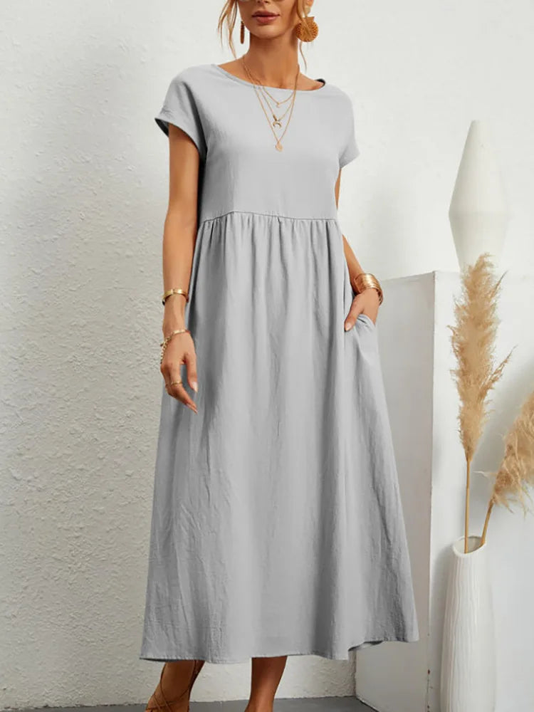 Elegant Summer Linen Dress ProLyf Styles Elegant Summer Linen Dress ProLyf Styles
