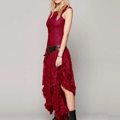 Enchanted Lace Handkerchief-Hem Dress