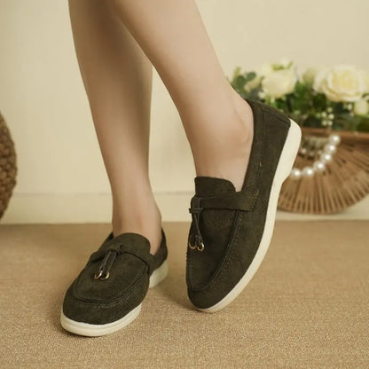 Lefu Women's Soft Leather Comfortable Flats