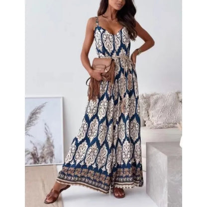 Boho Printed Wide-Leg Jumpsuit