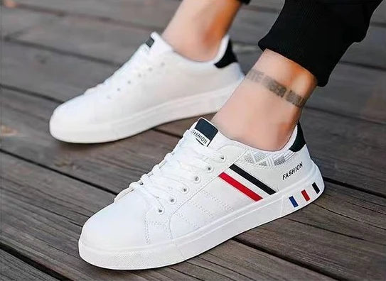 Men's Casual Vulcanized White Sneakers