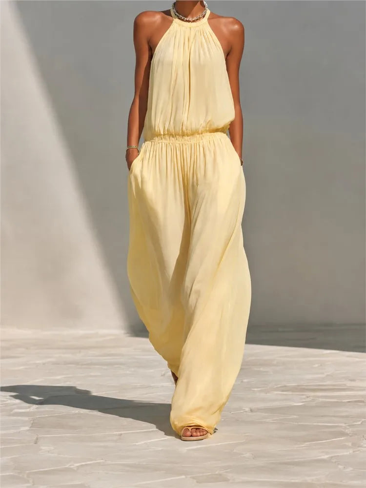 Breezy Halter Palazzo Jumpsuit