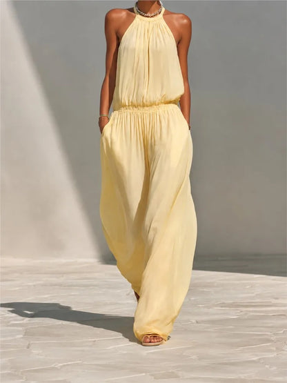 Breezy Halter Palazzo Jumpsuit
