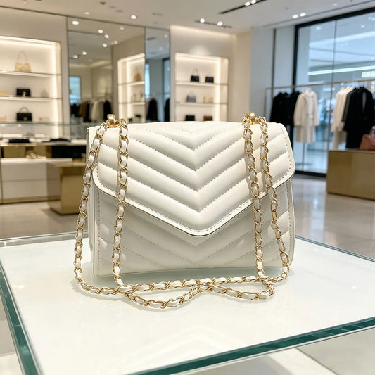 The Chevron Chain Crossbody Bag