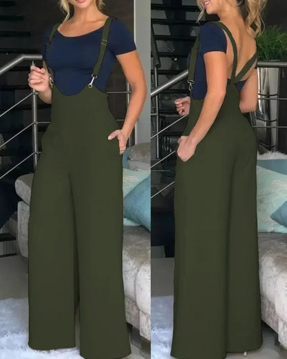 Spring Casual Suspender Jumpsuit