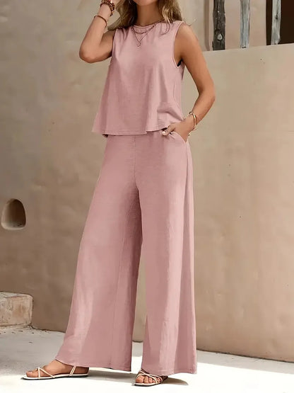 Serene Breeze Wide-Leg Two-Piece Set