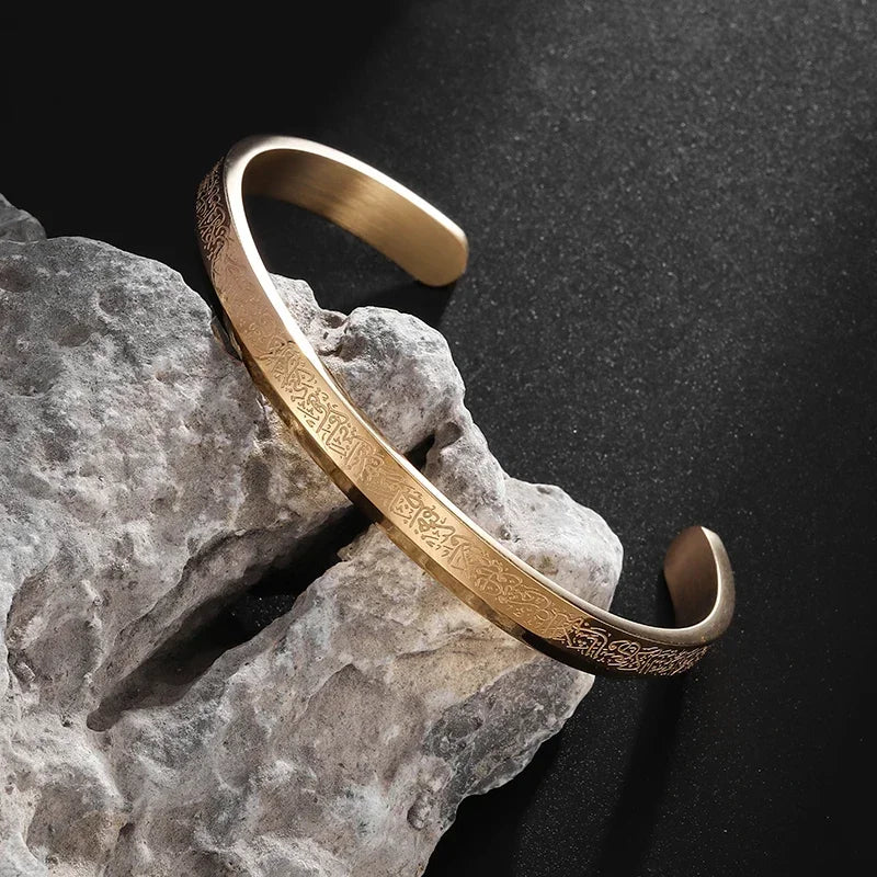 Polished Steel Open Cuff Bangle