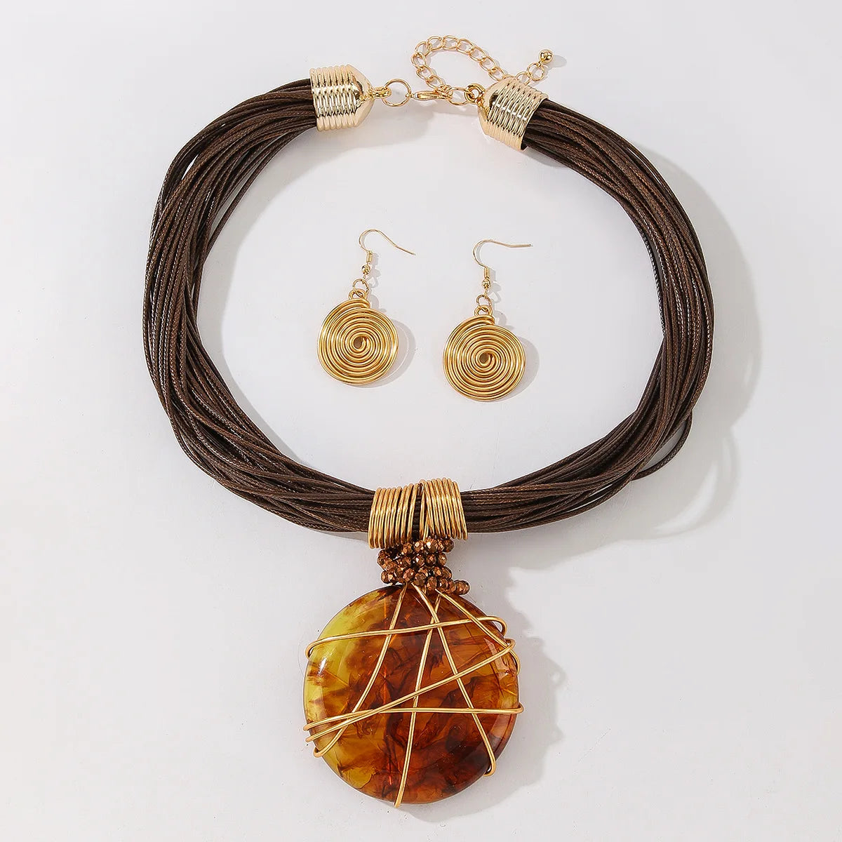 Hand-Woven Resin & Aluminum Statement Set