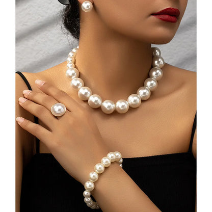 Chic Faux Pearl Statement Jewelry Set