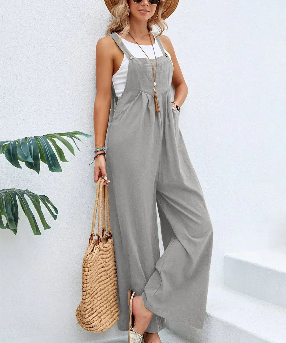 Wide Leg Loose Suspender Jumpsuit