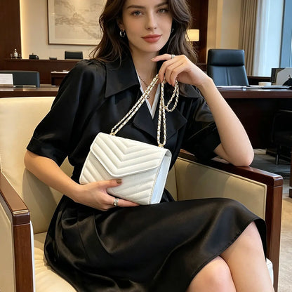 The Chevron Chain Crossbody Bag