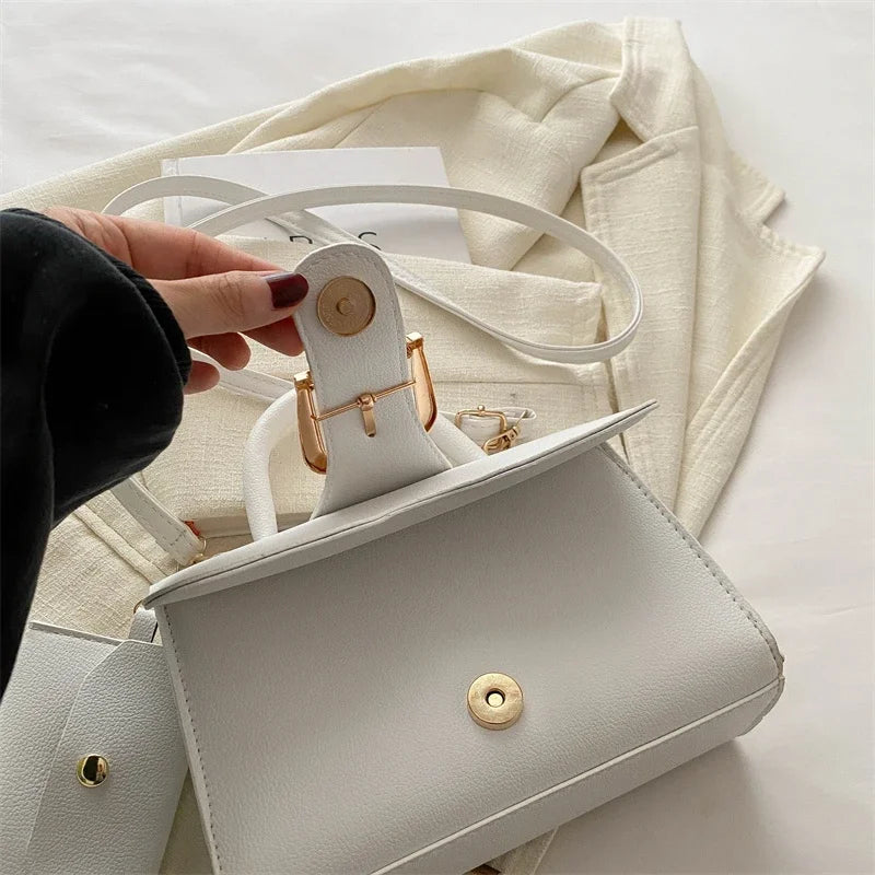 Structured Buckle Top-Handle Mini Bag