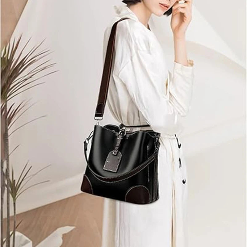The Elena Structured Vintage Bucket Bag