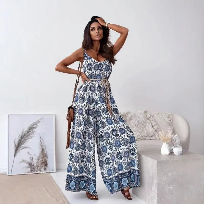 Boho Printed Wide-Leg Jumpsuit