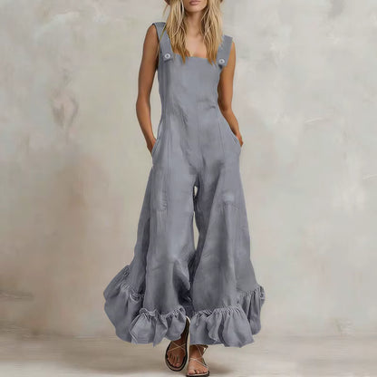 Aurora Ruffle Wide Leg Jumpsuit