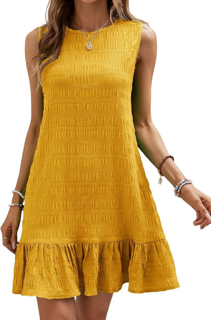 Breezy Ruffle-Hem Shift Dress