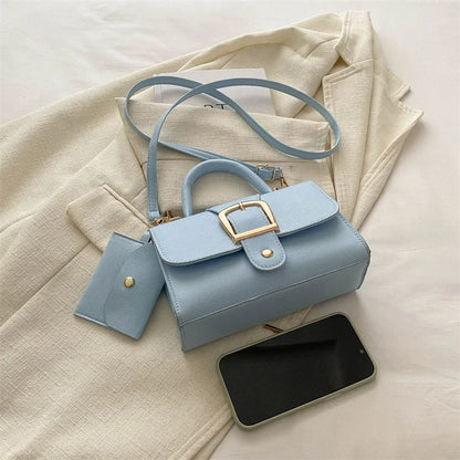 Structured Buckle Top-Handle Mini Bag