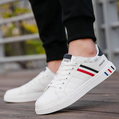Men's Casual Vulcanized White Sneakers