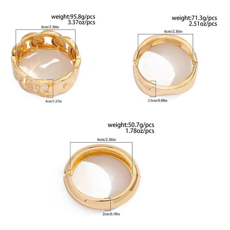 Bold Metal Statement Cuff Bracelet