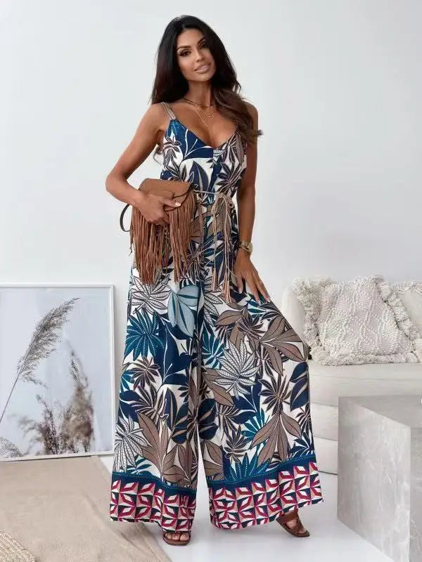 Boho Printed Wide-Leg Jumpsuit
