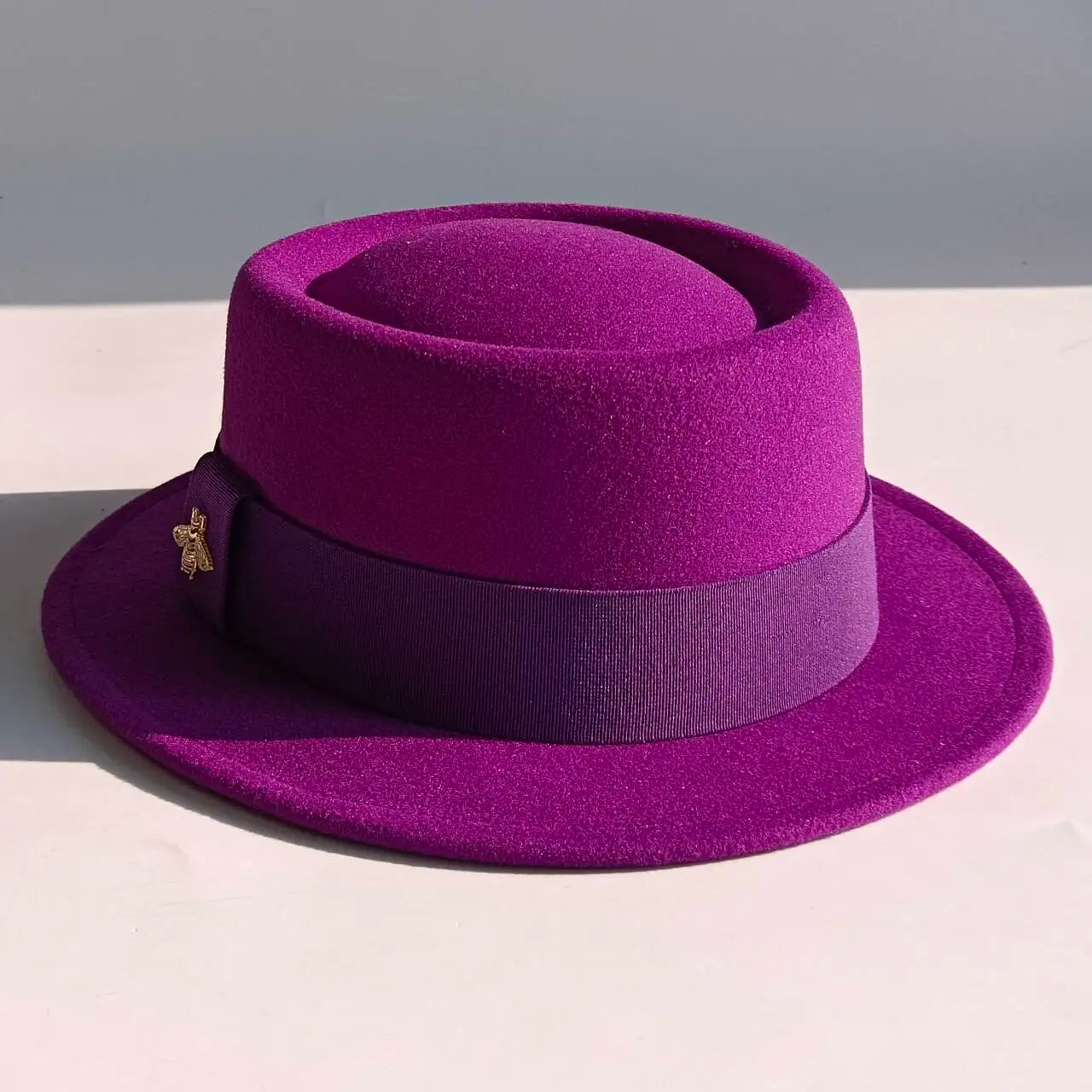 Bee Accent Pork Pie Fedora Hat