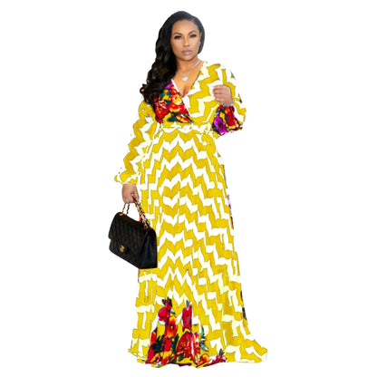 Women's Printed Wrap Maxi Dress