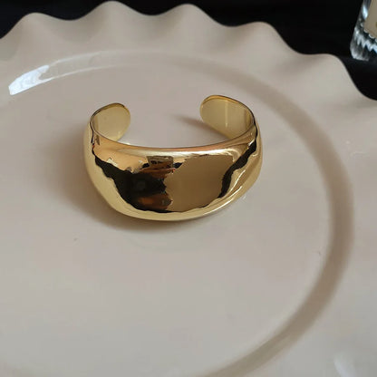 Irregular Geometric Glossy Opening Bangle