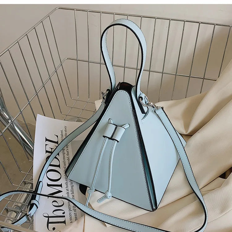 Geo Triangle Drawstring Bucket Bag