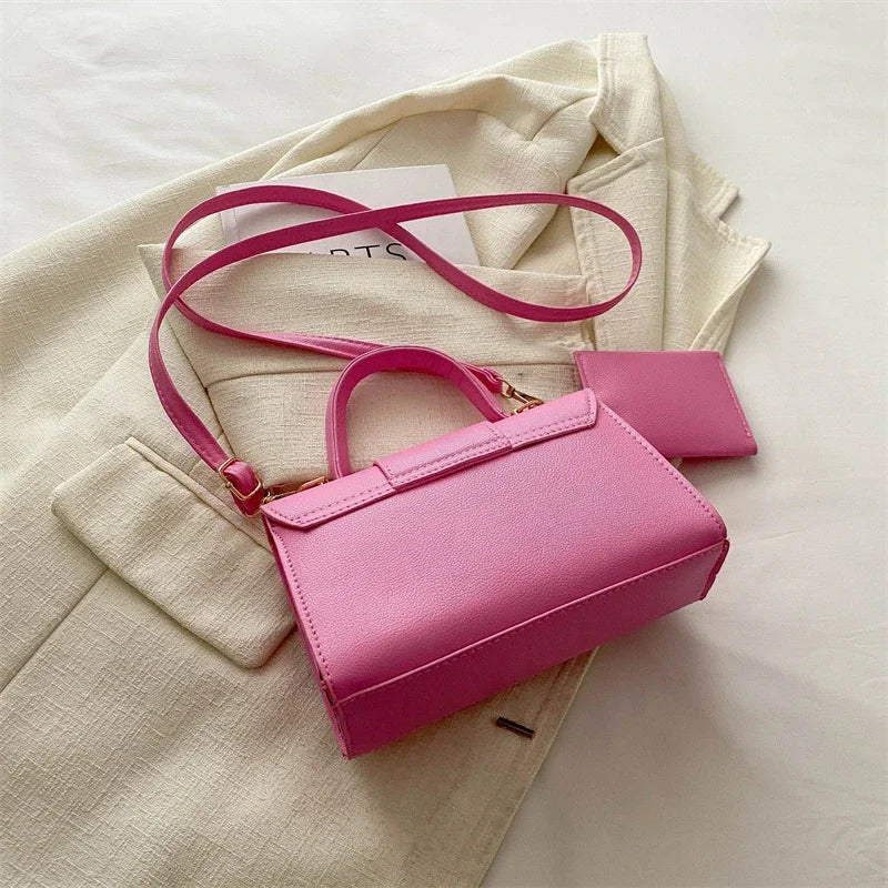 Structured Buckle Top-Handle Mini Bag