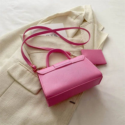 Structured Buckle Top-Handle Mini Bag