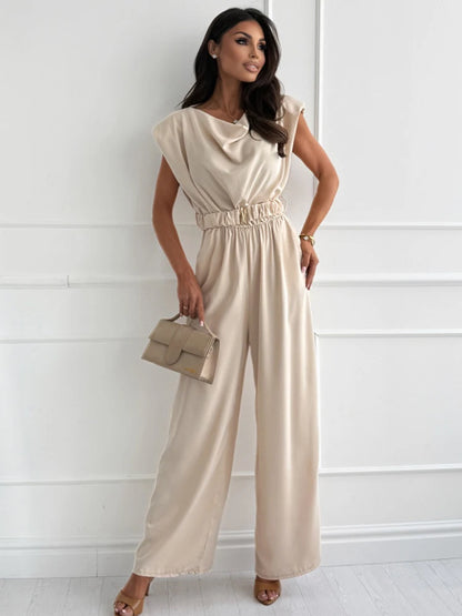 Sophia Elegant Wide Leg Jumpsuit with Belt