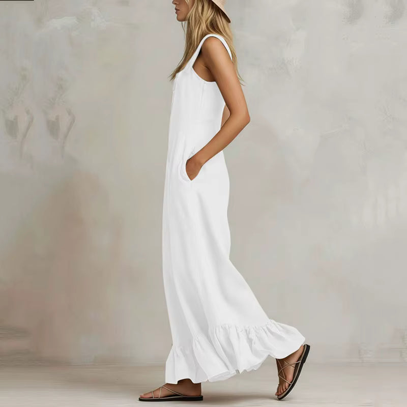 Aurora Ruffle Wide Leg Jumpsuit