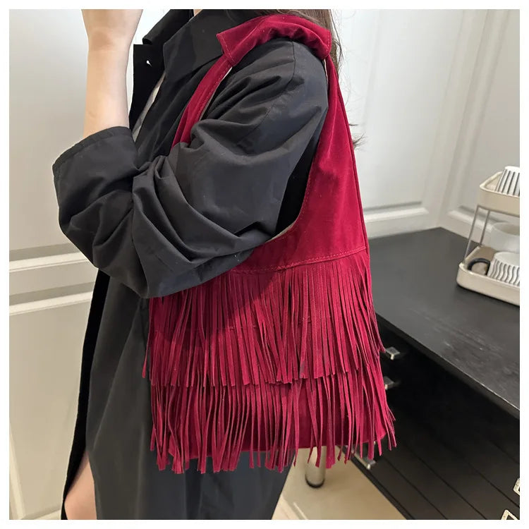 The Muse Soft Fringe Hobo Bag