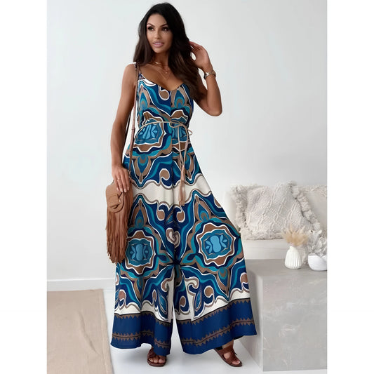 Boho Printed Wide-Leg Jumpsuit