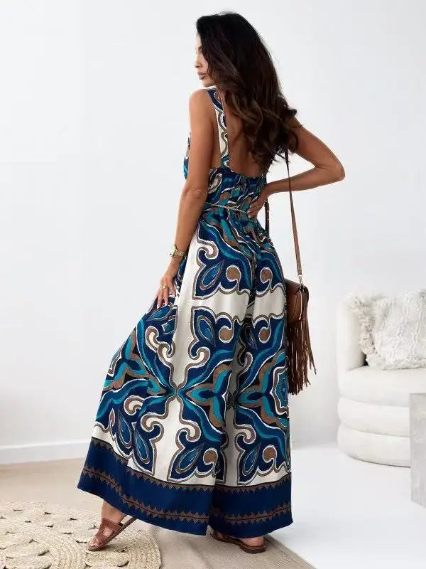 Boho Printed Wide-Leg Jumpsuit