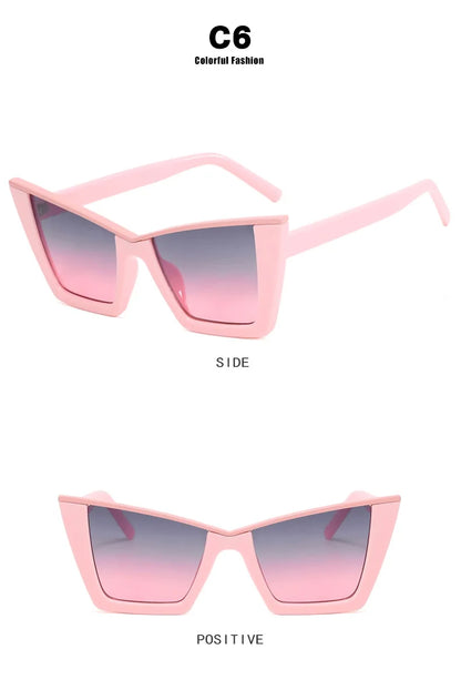Oversized Bar Cat Eye Sunglasses