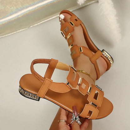 Gilded Link Gladiator Flat Sandal