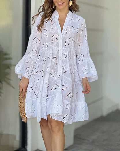 Elegant Embroidery Mini Dress