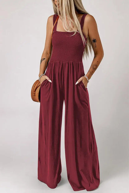 Women's Square Neck Wide Leg Jumpsuit