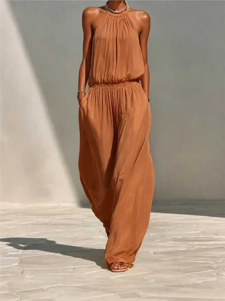 Breezy Halter Palazzo Jumpsuit