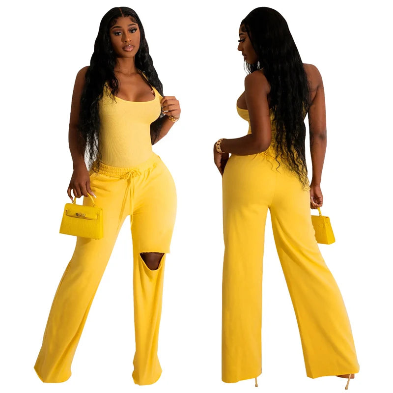 Casual Two Piece Wide Leg Set