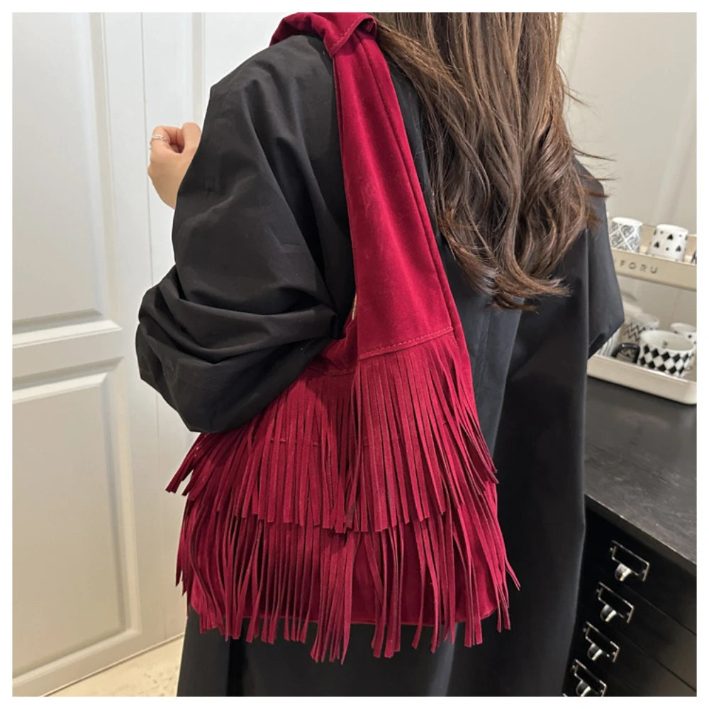 The Muse Soft Fringe Hobo Bag