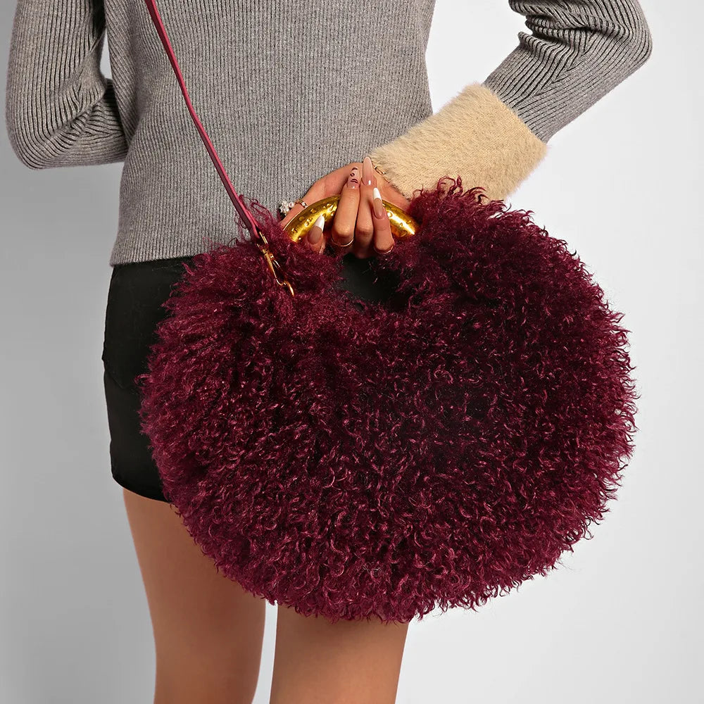 The Spice Girl Round Faux Fur Ring Bag