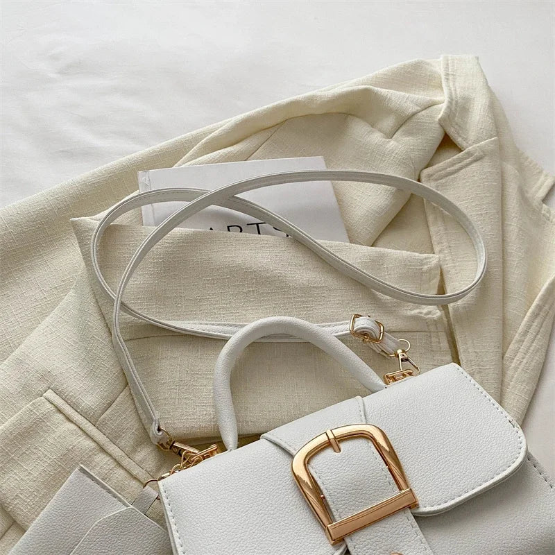 Structured Buckle Top-Handle Mini Bag