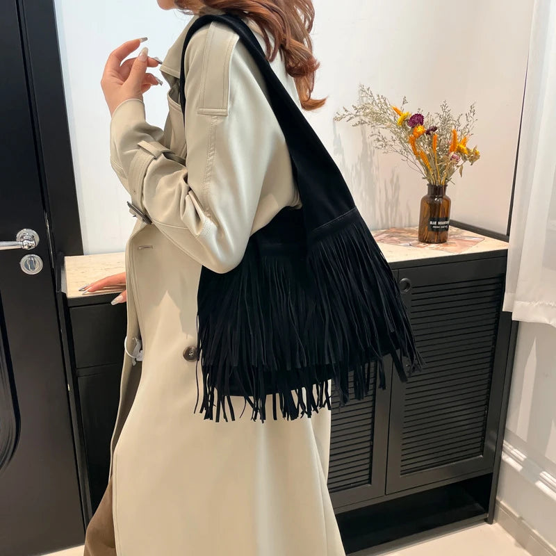 The Muse Soft Fringe Hobo Bag