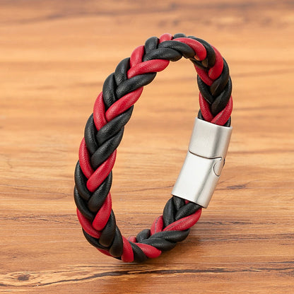 Braided Leather Cuff Bracelet for Men