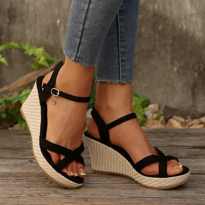 Espadrille Crisscross Wedge Sandals