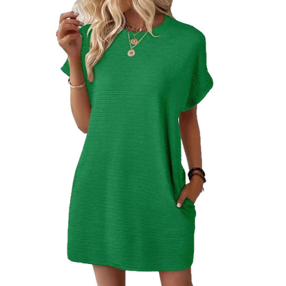 Relaxed Short Sleeve Mini Dress